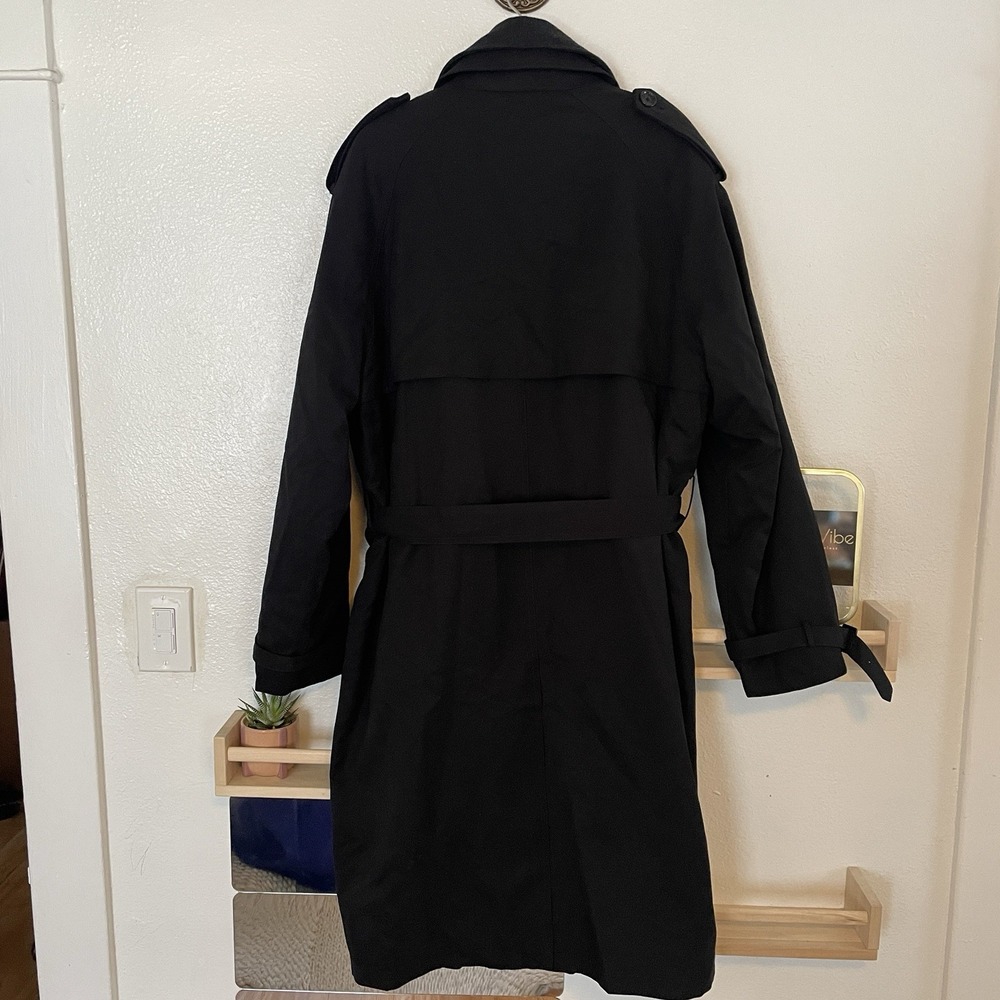 London‎ Fog Men's Iconic Trench Coat Black Size 42R - Picture 8 of 10
